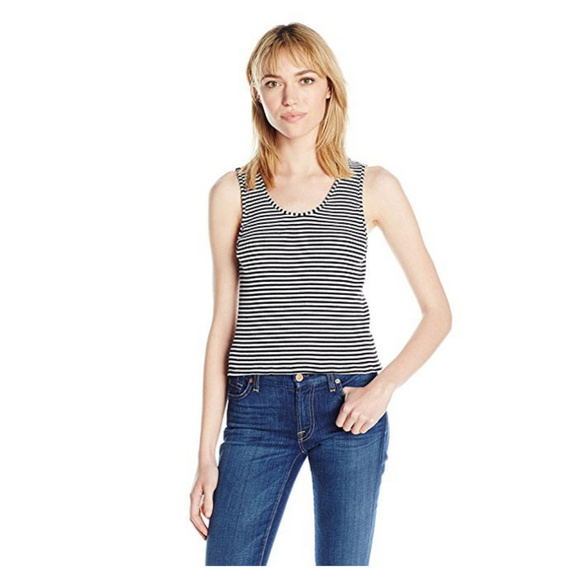 Kensie Tops - kensie Women's Stiped Rib Top Sz S NWT Black White